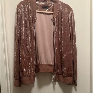New Look Women's Crushed Velvet Bomber Jacket - Brown